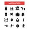 Motivation illustration, thin line icons, linear flat signs, vector symbol