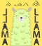 Motivation lettering with No drama llama. Chilling funny doodle alpaca or peru symbol lama