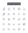 Motivation line icons collection. Bargain, Deals, Discounts, Cheap, Affordable, Markdown, Clearance vector and linear