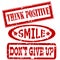 Motivation and positive thinking messages rubber stamps