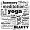 motivation yoga word cloud, word cloud use for banner, painting, motivation, web-page, website background, t-shirt & shirt