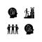 Motivational boosters black glyph icons set on white space