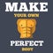 Motivational creative unusual fitness poster with