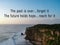 Motivational quote on blurred image of sunset beach of view of Uluwatu cliff Bali