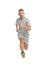 Motivational song. Man sportsman running with headphones. Runner handsome strong guy in motion isolated on white. Music