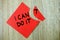 Motivational text I can do it written on red sticker