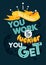 Motivational typography vector poster, The harder you work the luckier you get