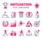 Motivations outline icons vector set.