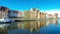 Motlawa river and colourful houses in Gdansk city, Poland