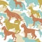 Motley dog breeds seamless pattern