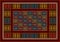 Motley vintage carpet ethnic geometric ornament