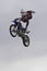 Moto Cross Dirt Biker Performs Trick