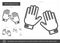 Moto gloves line icon.