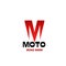 Moto road rider emblem