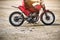 Motoball, teens play motoball on motorcycles with a ball, motorcycling