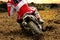 Motocross bike rider rear mud