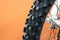 Motocross Bike Tyre in Closeup