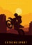 Motocross design poster silhouette sun vector illustration