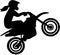 Motocross driver woman silhouette