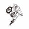 Motocross freestyle illustration vector with black line color