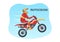 Motocross Illustration with a Rider Riding a Bike Through Mud, Rocky Roads and Adventure in Extreme Sport Flat Cartoon Hand Drawn