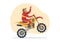 Motocross Illustration with a Rider Riding a Bike Through Mud, Rocky Roads and Adventure in Extreme Sport Flat Cartoon Hand Drawn