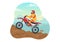 Motocross Illustration with a Rider Riding a Bike Through Mud, Rocky Roads and Adventure in Extreme Sport Flat Cartoon Hand Drawn