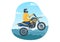 Motocross Illustration with a Rider Riding a Bike Through Mud, Rocky Roads and Adventure in Extreme Sport Flat Cartoon Hand Drawn