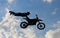 Motocross rider in the air