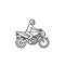 Motocross rider hand drawn outline doodle icon.