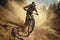 motocross rider jumping Mountain Biking Enthusiast Enjoying Summer Ride, AI Generative