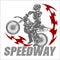 Motocross rider on a motorcycle - Illustration