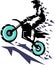 motocross rider ride the motocross bike vector illustration