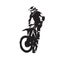 Motocross rider vector isolated silhouette