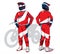 Motocross uniform design set mock up vector
