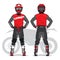 Motocross uniform design set mock up vector