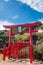 `Motonosumi Inari Shrine` Torii Gate Reads the Shine Name `Motonosumi Inari Jinja` in Japanese