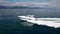 Motor boat, best italian yacht. aerial view