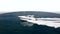 Motor boat, best italian yacht. aerial view