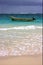 Motor boat boat and coastline in mexico playa del carmen