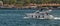 motor boat on the Bosphorus strait, Sea front landscape of Istanbul historical part, Turkey famous city.