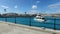 Motor boat coming into port of Bermuda island,Bermuda islands,North Atlantic ocean
