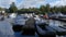 Motor boats at mooring time lapse