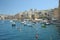 Motor cruisers and yachts in Vittoriosa, Malta