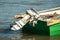 Motor engine outboard propeller equipment for motorboat. Power, transportation speed boating part on fishing boat. motorized