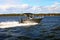 Motor fast boat in baltic sea power boating
