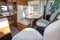Motor home white wooden interior inside luxury modern camper van Travel Trailer