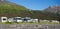 Motor-homes at a popular campground in alaska