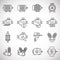 Motor icons set on white background