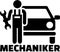 Motor mechanic icon with german job title